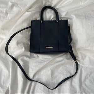 Rebecca Minkoff Navy Leather Mini Crossbody with Top Handle